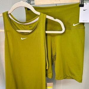 NWT Nike One High Rise Set Shorts and Shirt in Lime Green Small